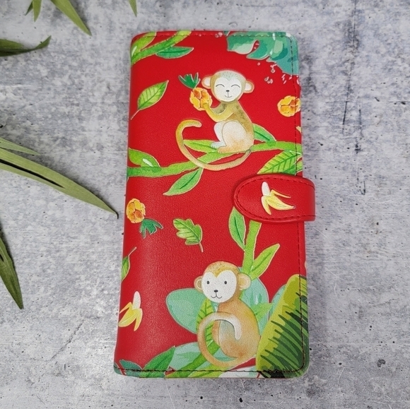 Shag Wear Handbags - Shag Wear Canada | Red Green Jungle Monkey Wallet
